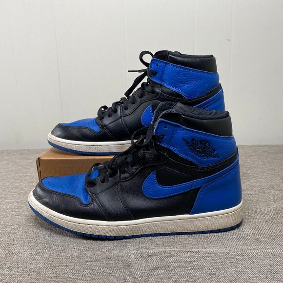 Nike Jordan 1 Retro Sneaker Shoe Men's 12 555088-007 Black Varsity Royal White